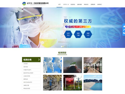 环保环境卫生食品检测公司企业网站制作